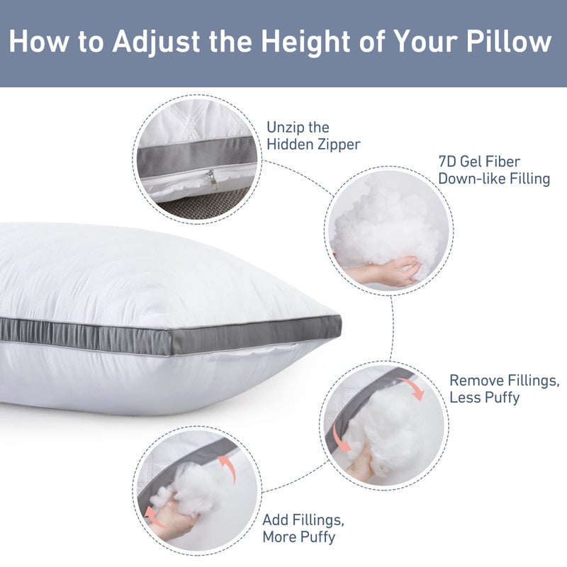 Leeden Body Pillow Insert - Full Body Pillow for Adults - Large Long Bed Pillow for Side Sleeper - Firm Breathable Support - 20 x 54 Inch - White - Image 5